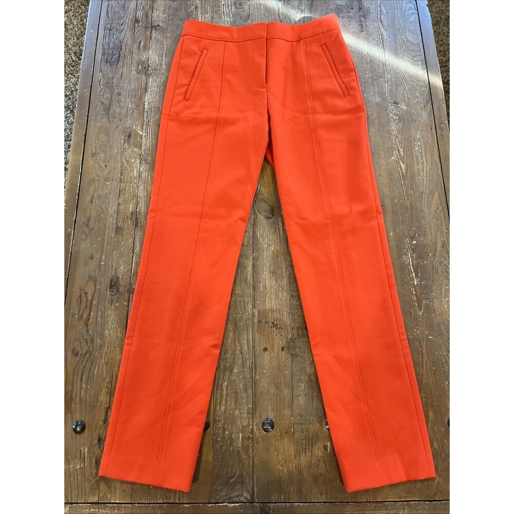 Tory Burch Women’s Orange Dress Pants Sz 0 Slash Zip Pockets Excellent Condition
